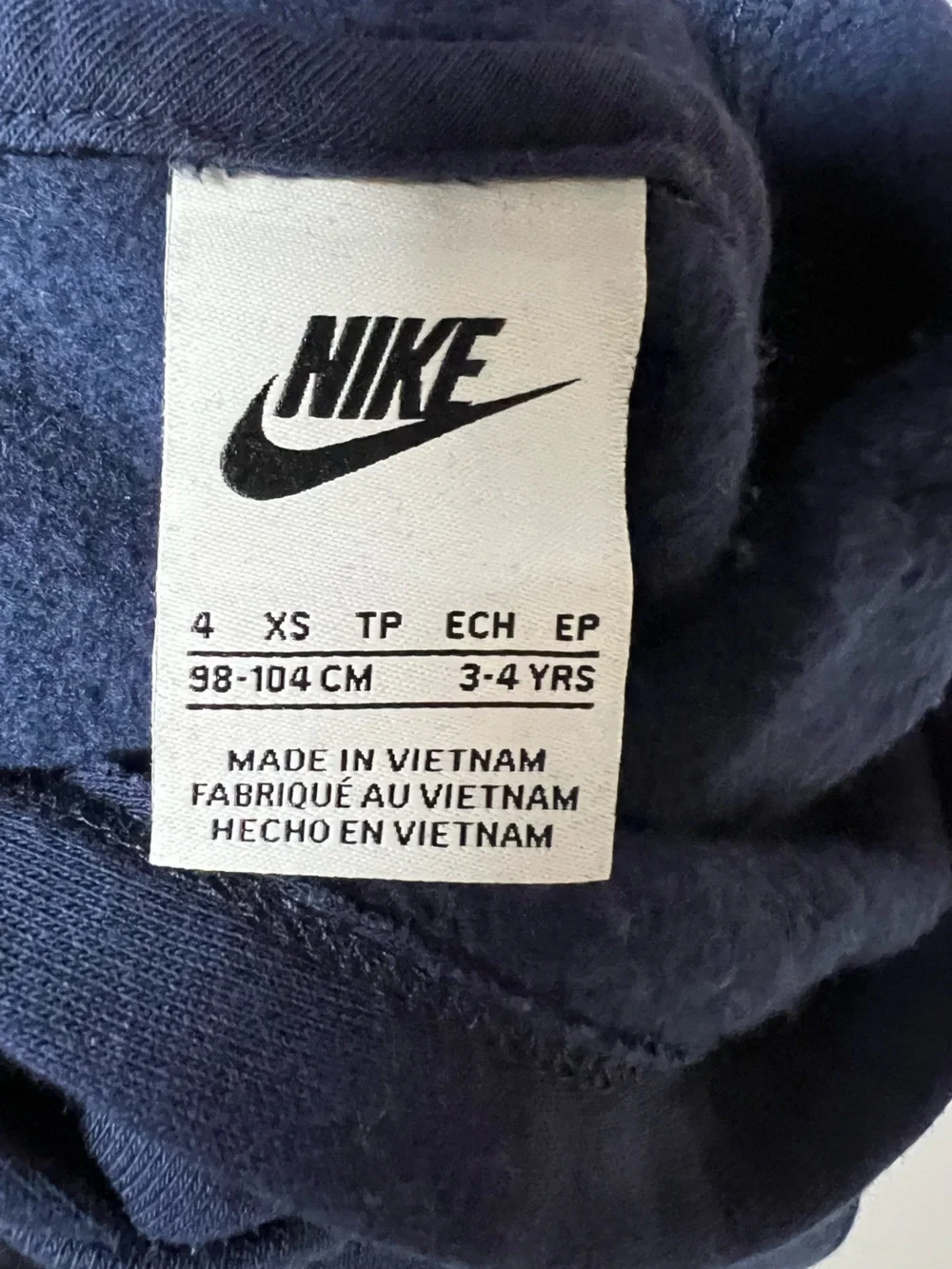Nike Hoodie Navy Blue Kids XS 4 Fleece Lined Embroidered Logo